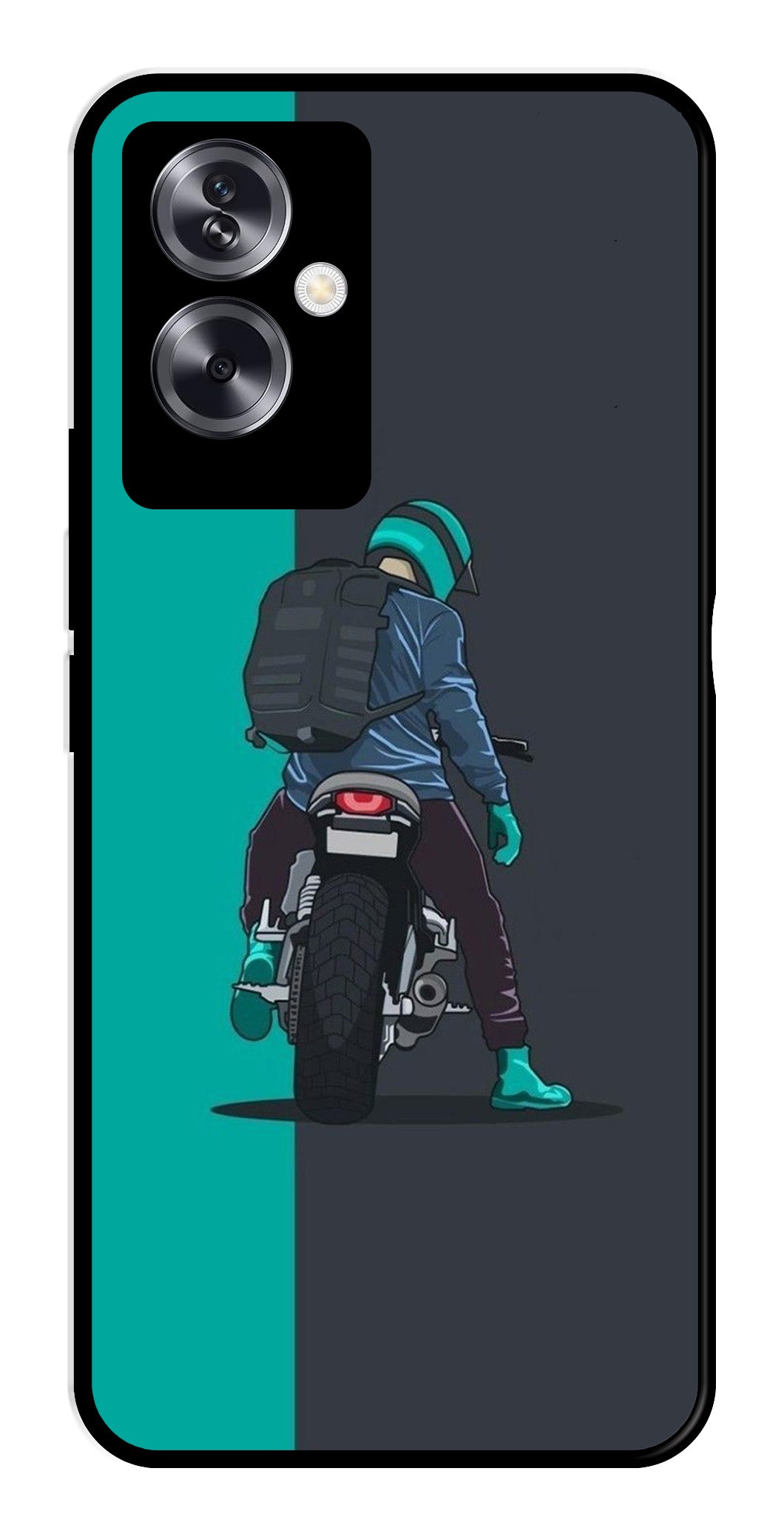 Bike Lover Metal Mobile Case for Oppo A79 5G    (Design No -05)