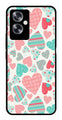 Hearts Pattern Metal Mobile Case for Oppo A79 5G    (Design No -22)