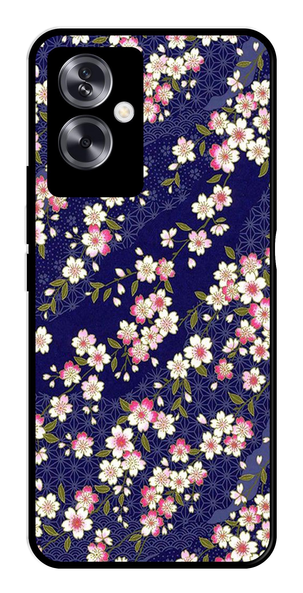 Flower Design Metal Mobile Case for Oppo A79 5G    (Design No -25)