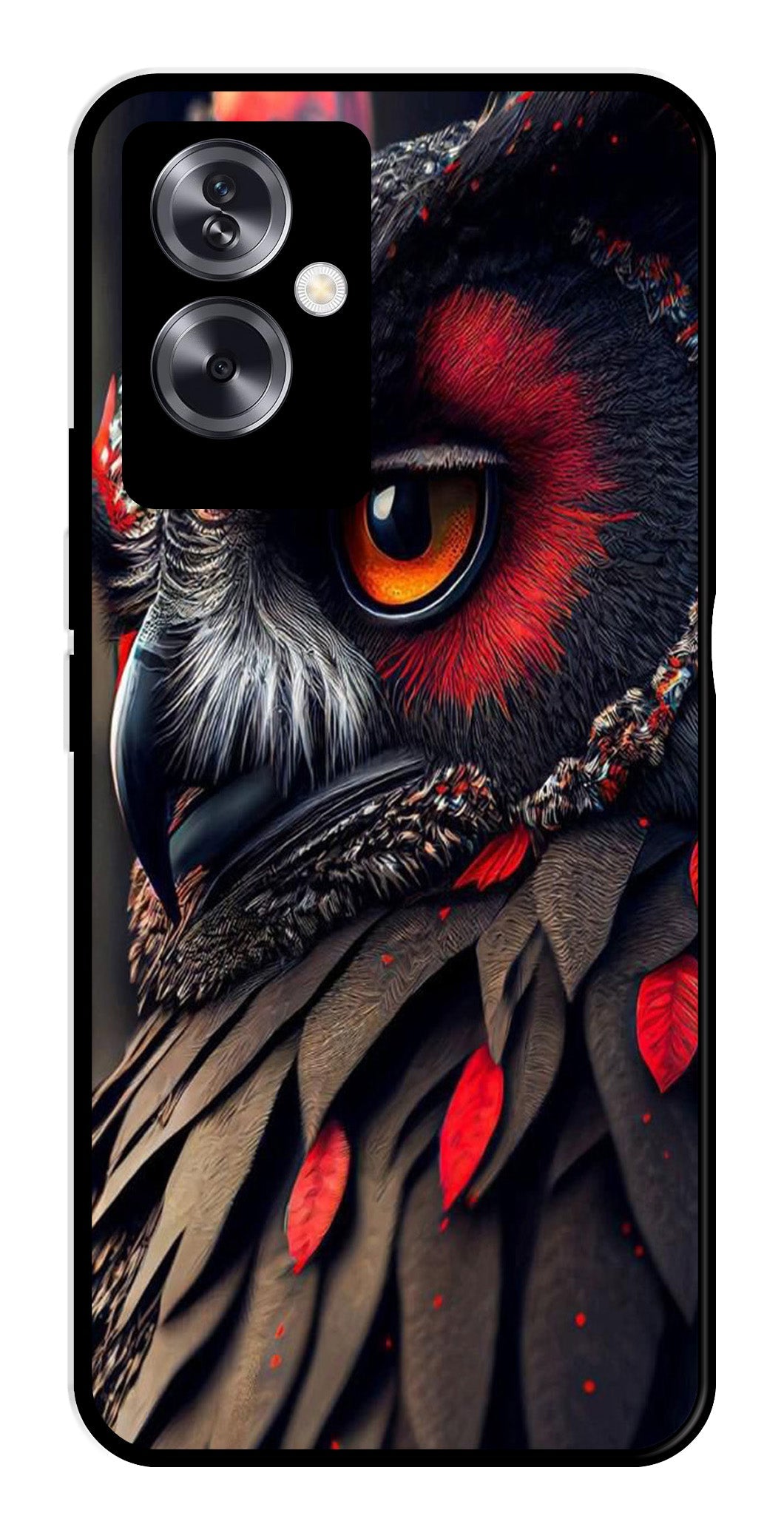 Owl Design Metal Mobile Case for Oppo A79 5G    (Design No -26)