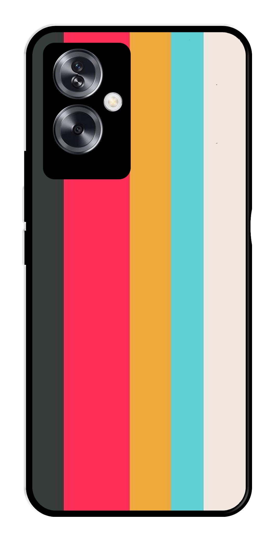 Muted Rainbow Metal Mobile Case for Oppo A79 5G    (Design No -31)