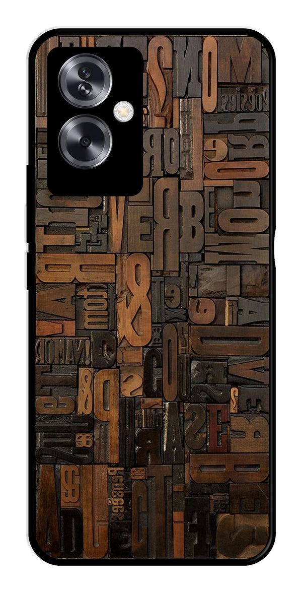 Alphabets Metal Mobile Case for Oppo A79 5G    (Design No -32)