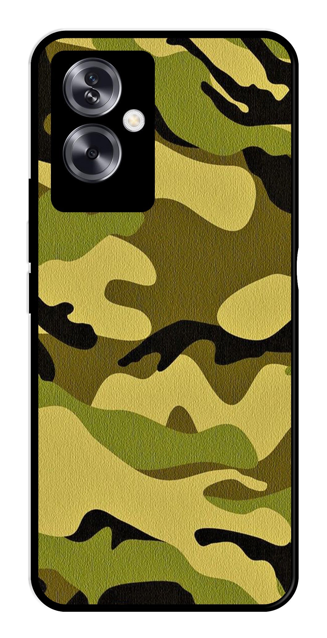 Army Pattern Metal Mobile Case for Oppo A79 5G    (Design No -35)