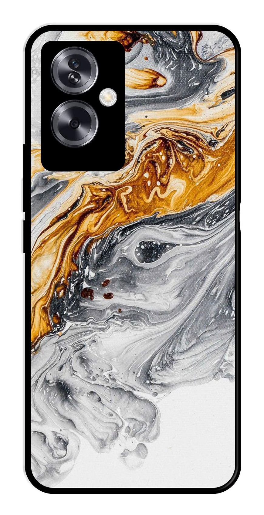 Marble Pattern Metal Mobile Case for Oppo A79 5G    (Design No -36)