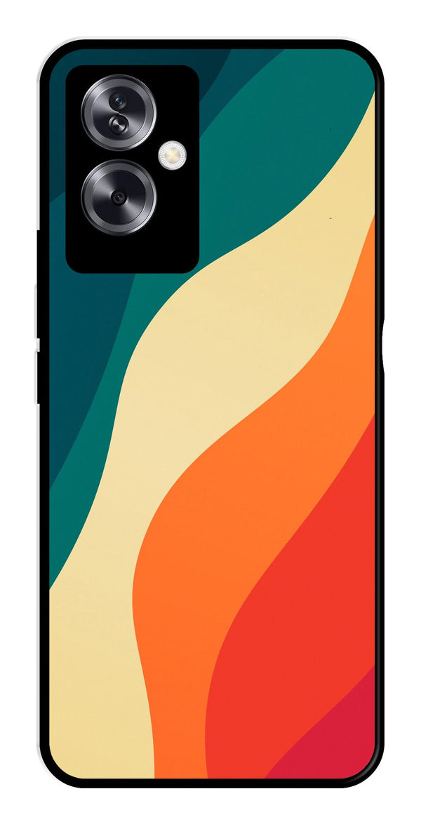 Muted Rainbow Metal Mobile Case for Oppo A79 5G    (Design No -39)