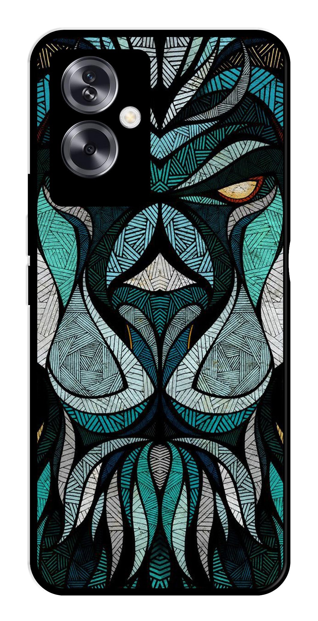 Lion Pattern Metal Mobile Case for Oppo A79 5G    (Design No -40)