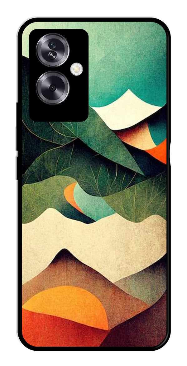 MultiColor Pattern Metal Mobile Case for Oppo A79 5G    (Design No -43)