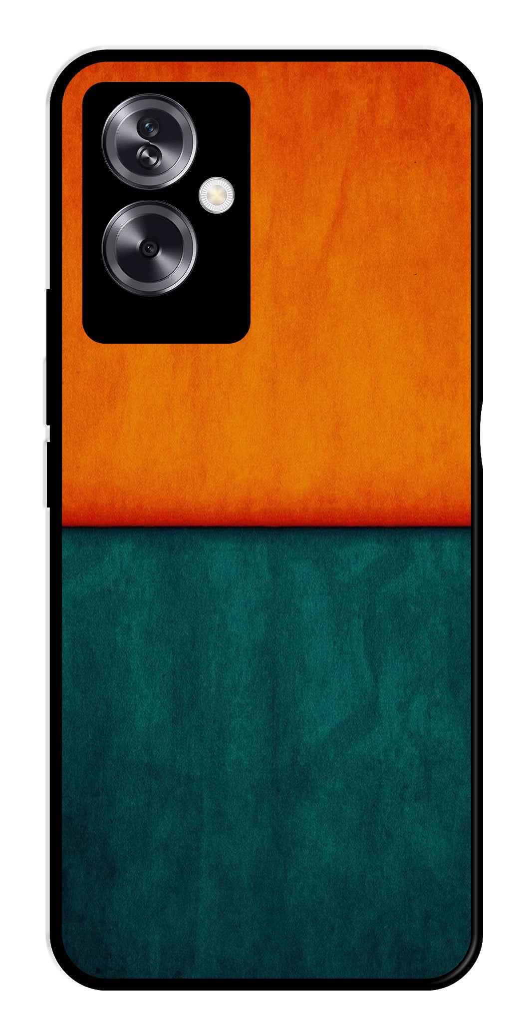 Orange Green Pattern Metal Mobile Case for Oppo A79 5G    (Design No -45)