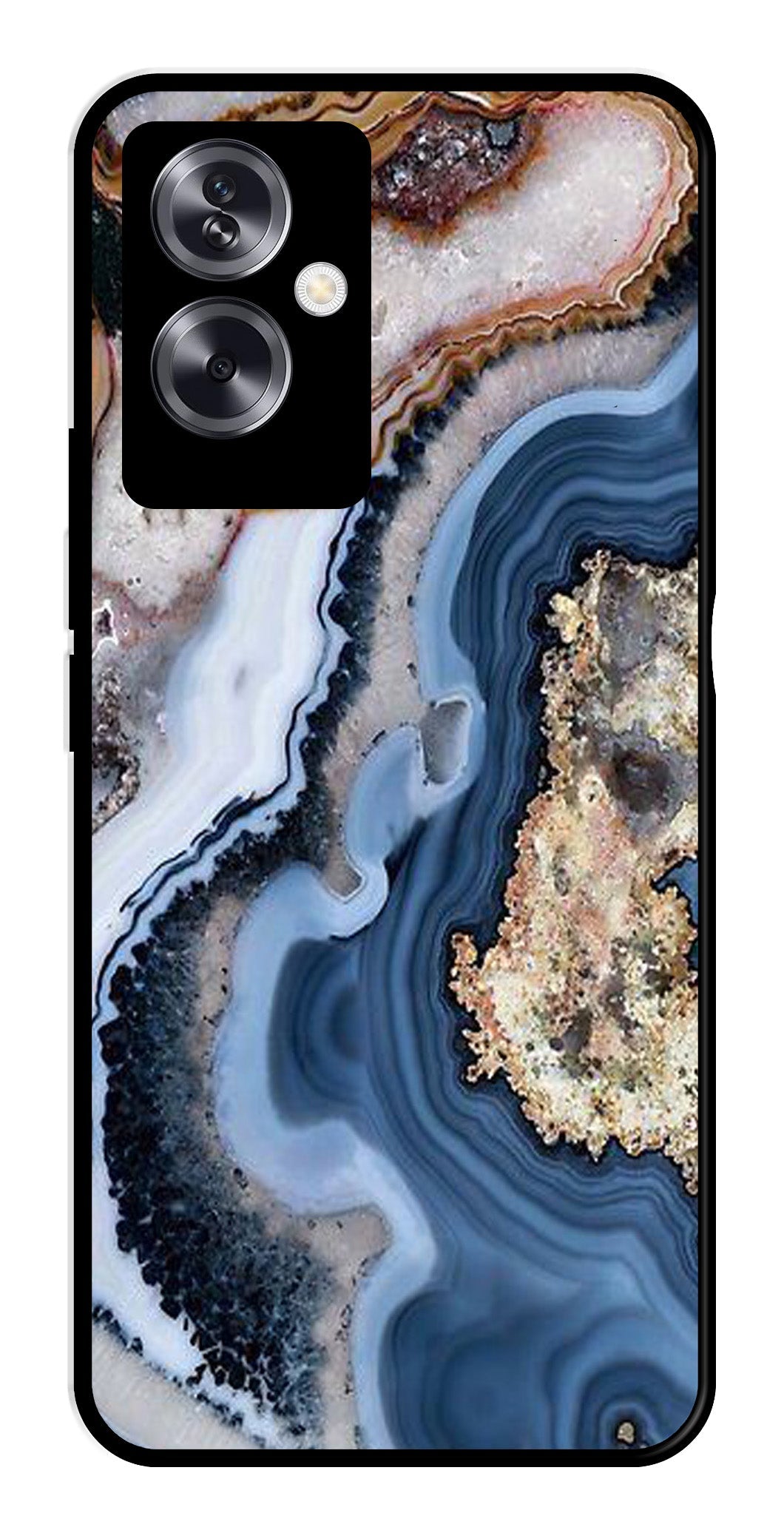 Marble Design Metal Mobile Case for Oppo A79 5G    (Design No -53)