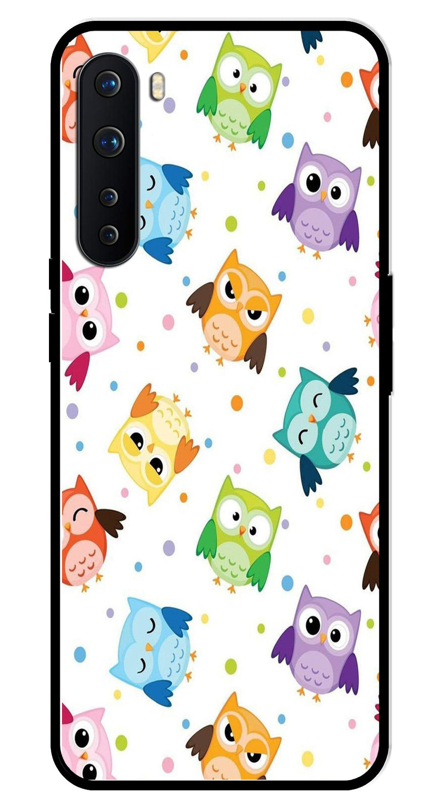 Owls Pattern Metal Mobile Case for OnePlus Nord