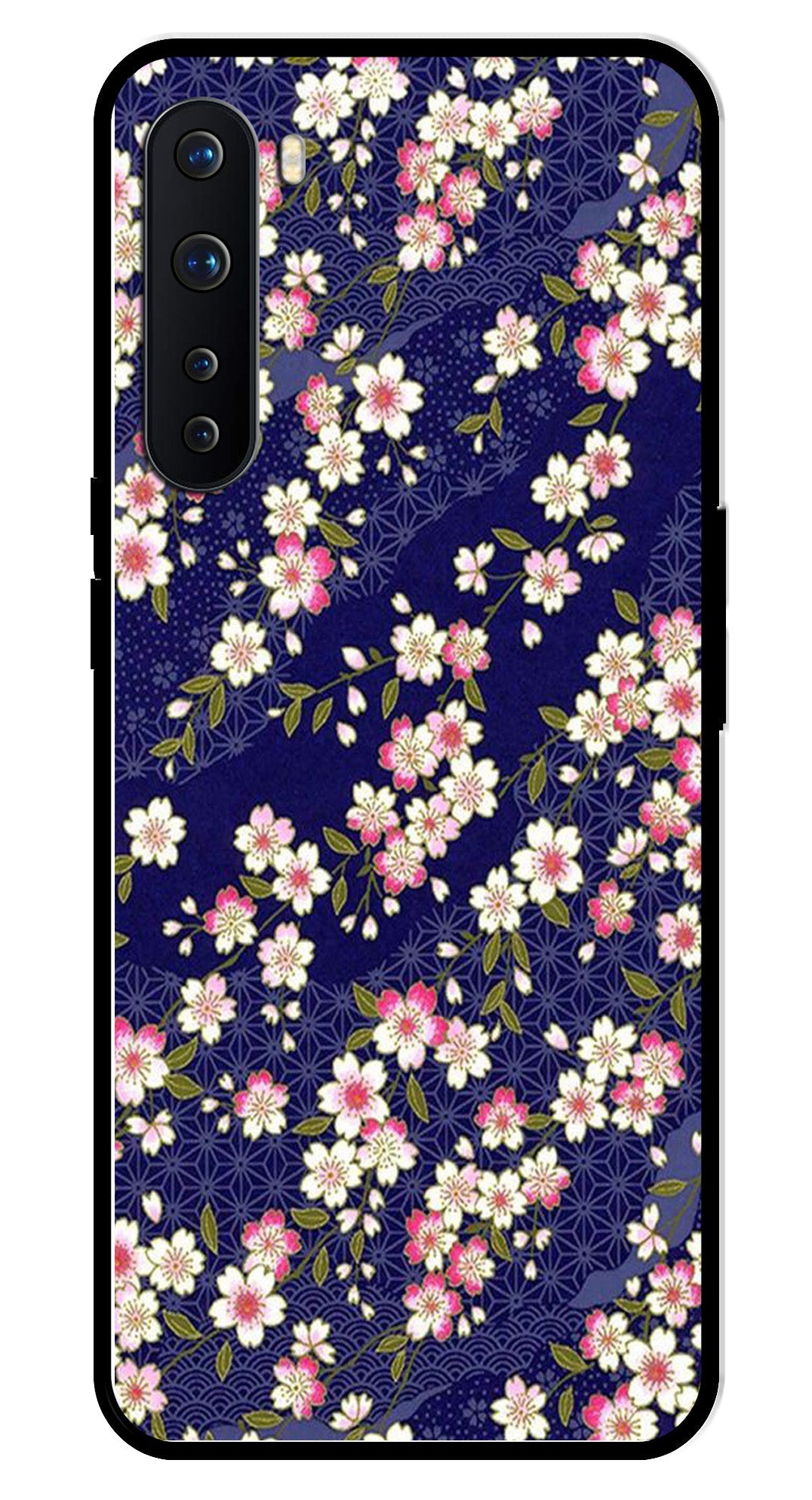 Flower Design Metal Mobile Case for OnePlus Nord