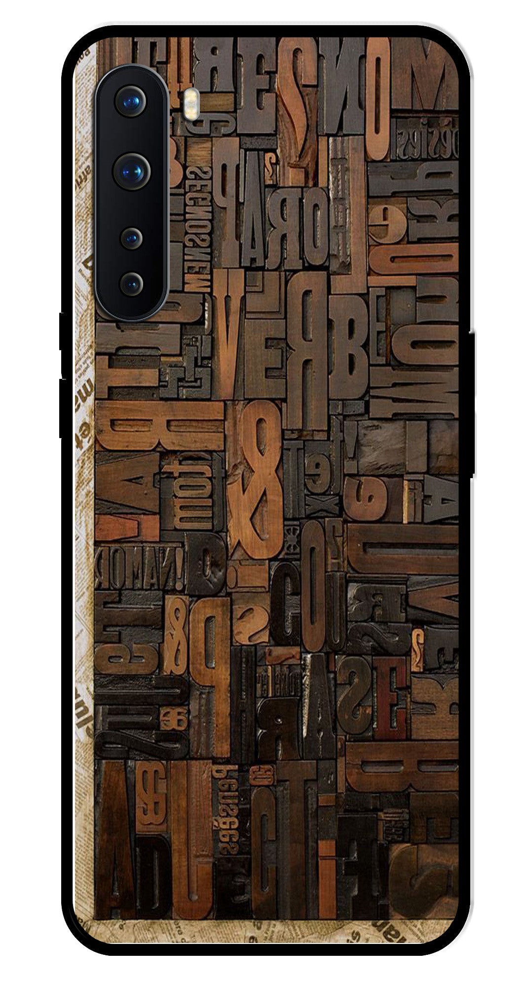 Alphabets Metal Mobile Case for OnePlus Nord