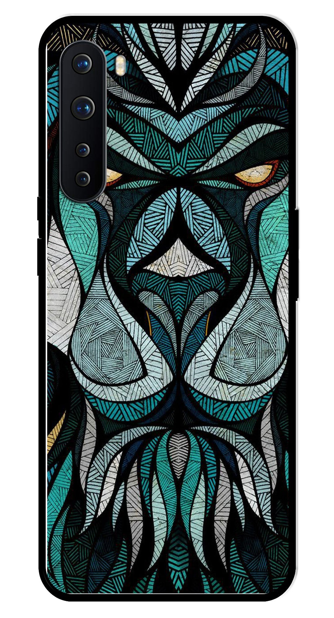 Lion Pattern Metal Mobile Case for OnePlus Nord
