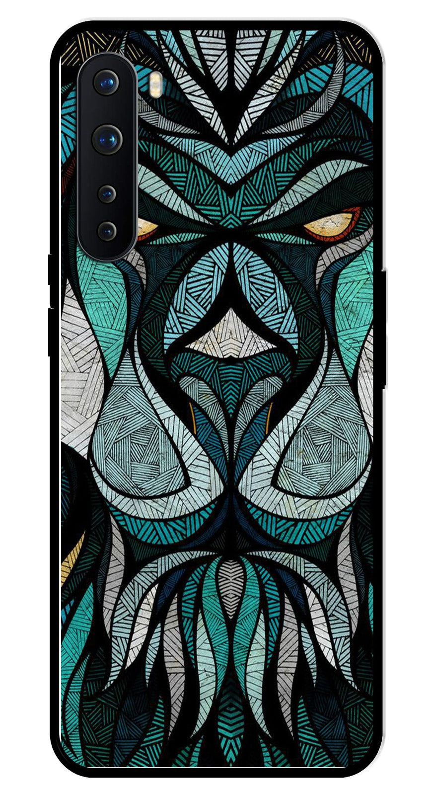 Lion Pattern Metal Mobile Case for OnePlus Nord