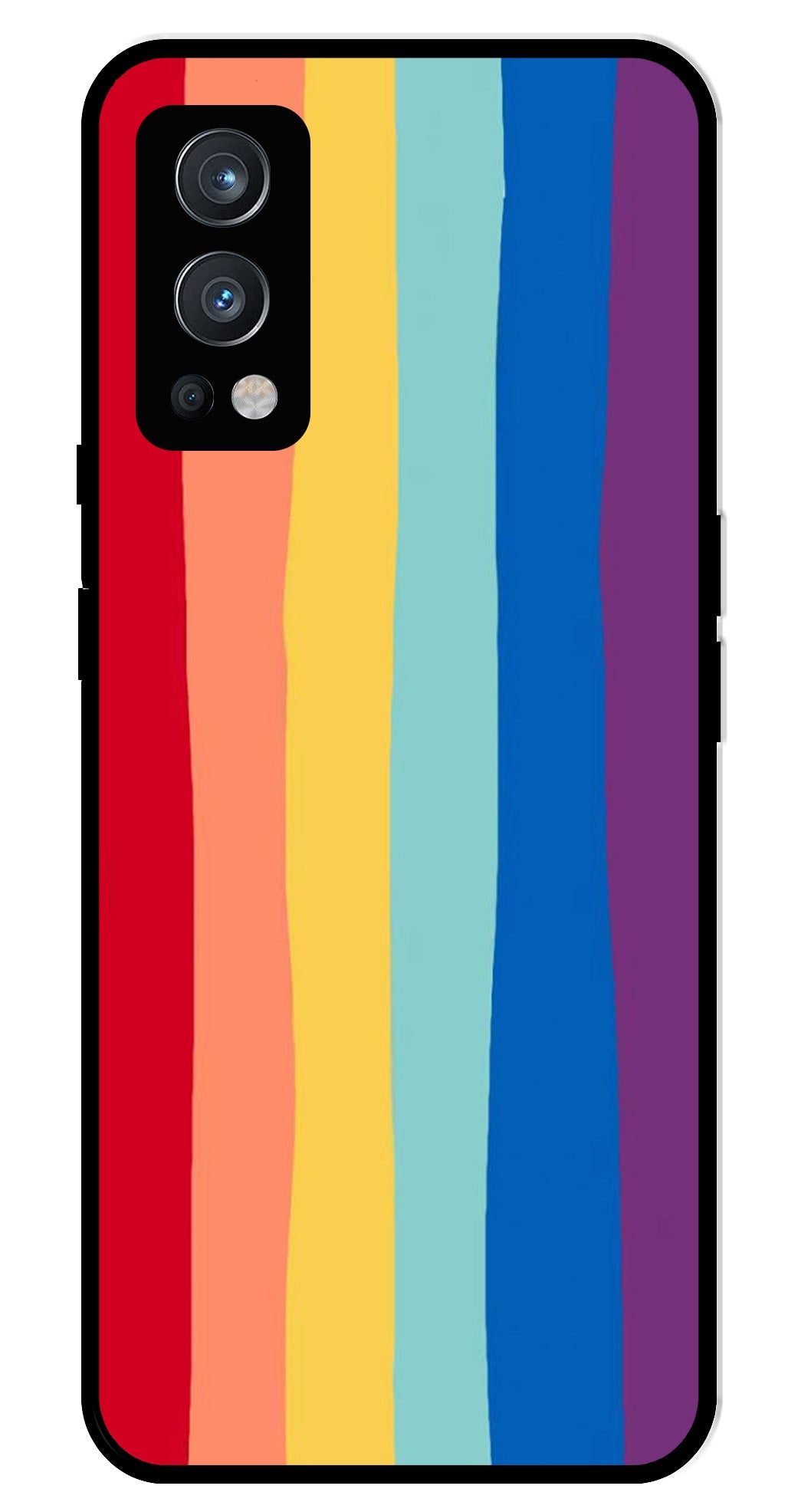 Rainbow MultiColor Metal Mobile Case for OnePlus Nord 2 5G