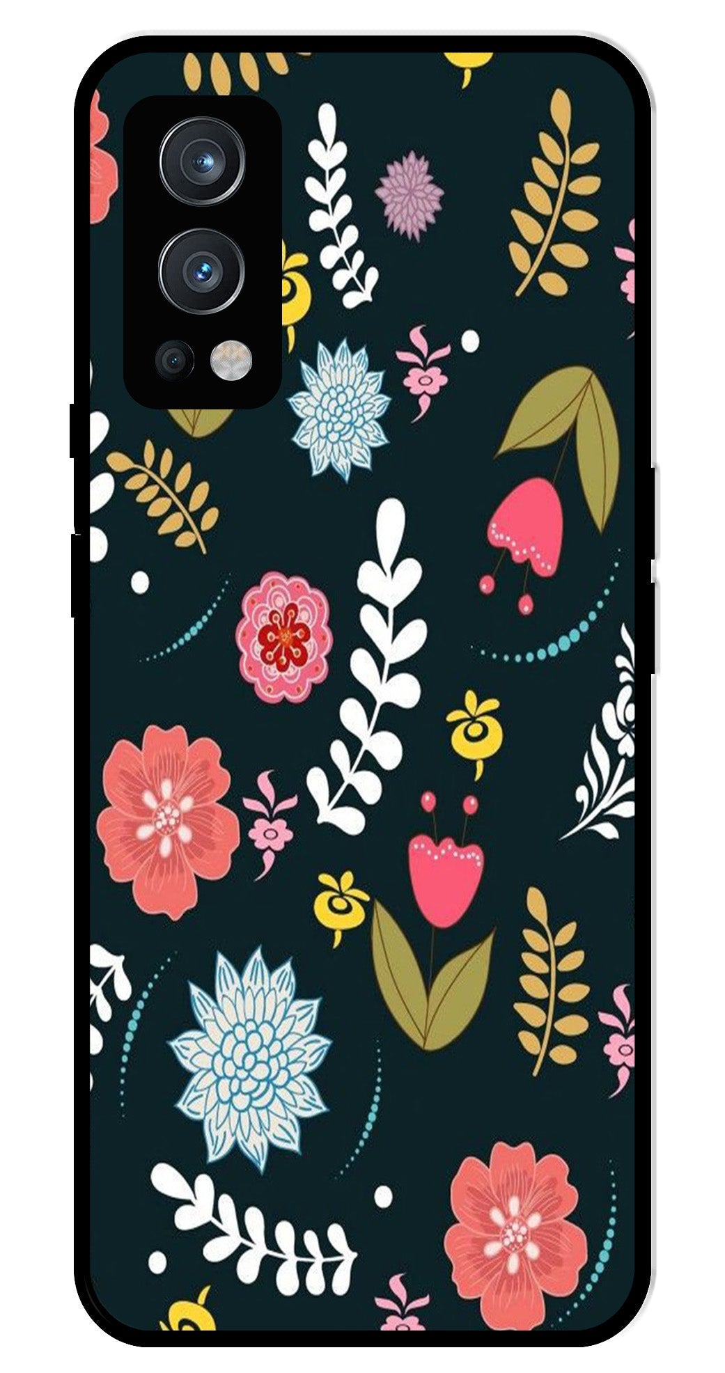 Floral Pattern2 Metal Mobile Case for OnePlus Nord 2 5G