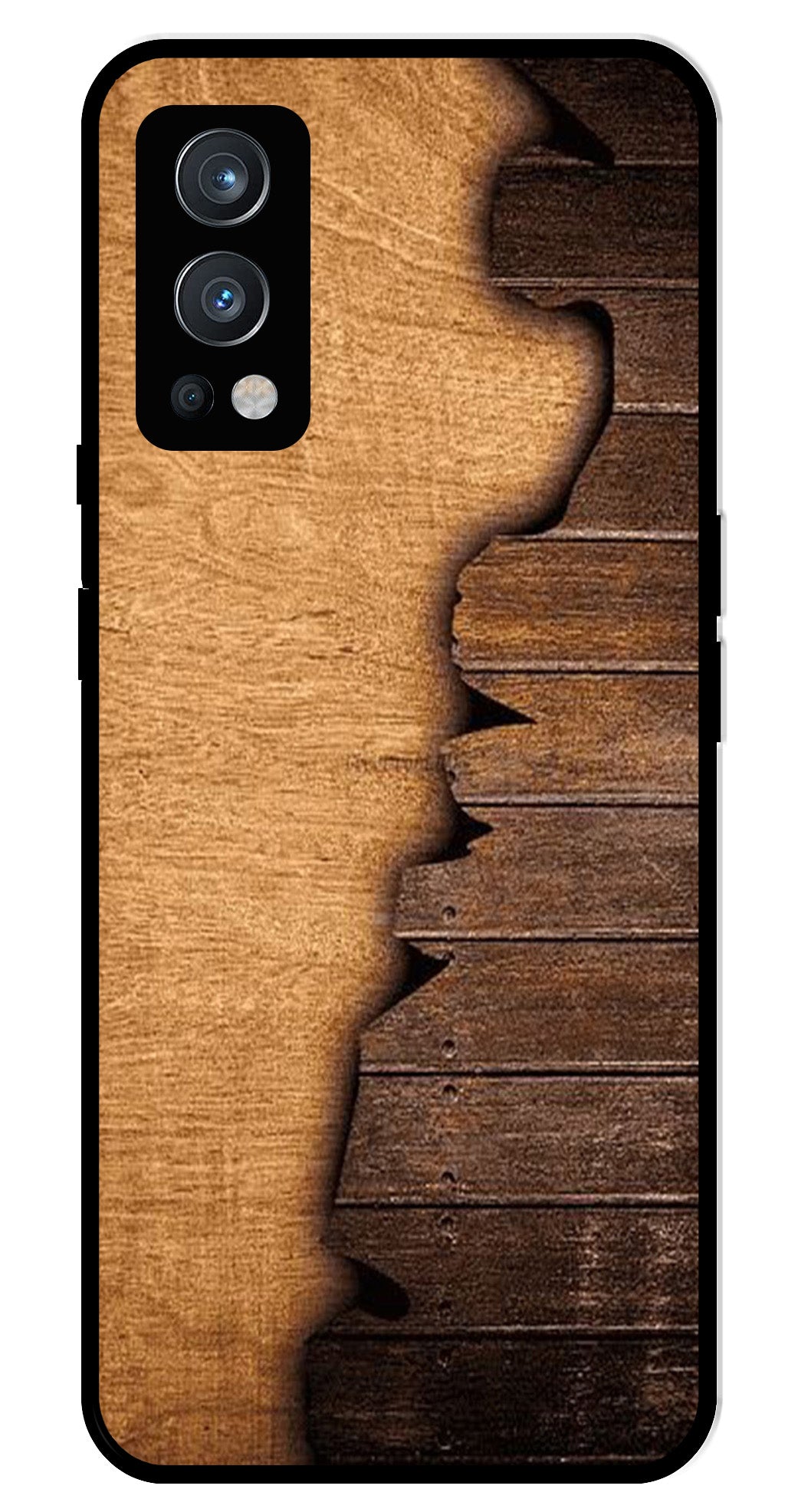 Wooden Design Metal Mobile Case for OnePlus Nord 2 5G