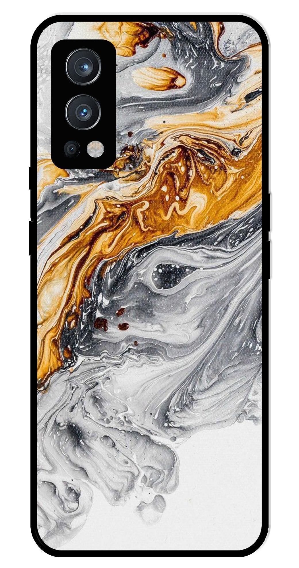 Marble Pattern Metal Mobile Case for OnePlus Nord 2 5G