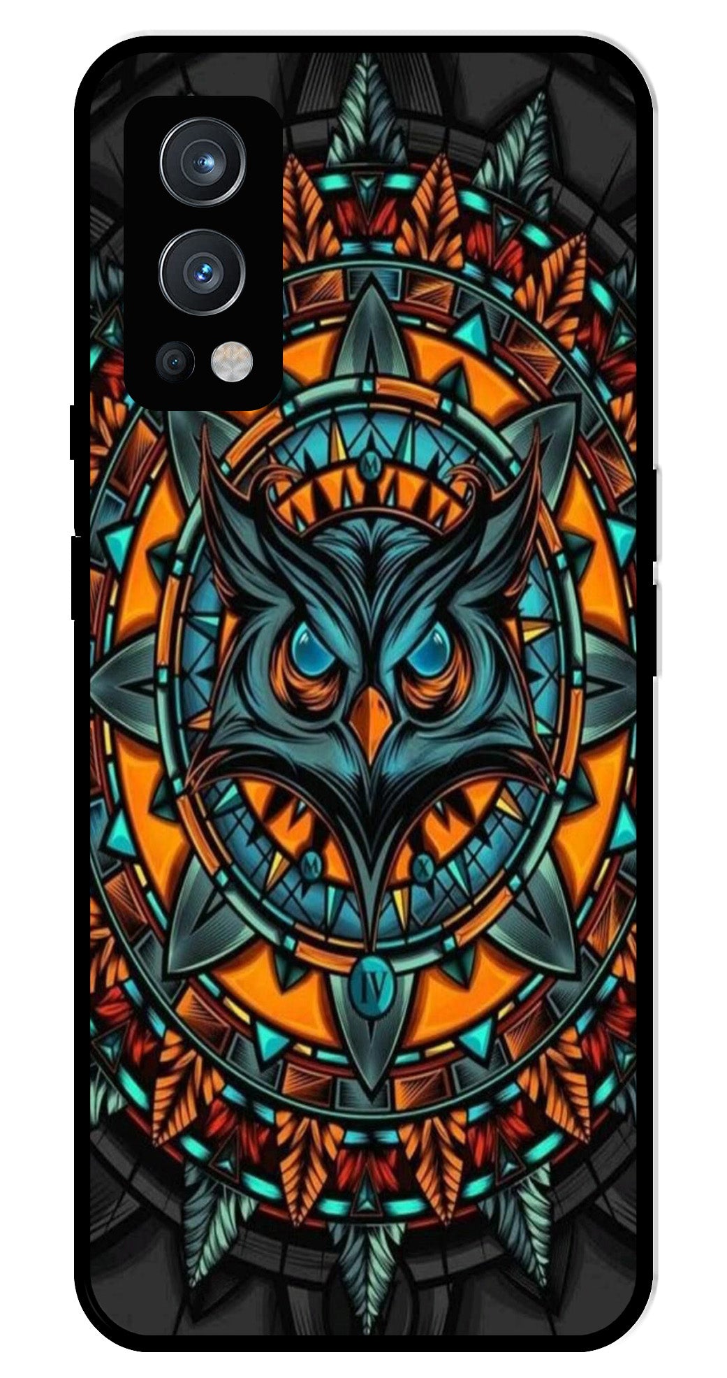 Owl Pattern Metal Mobile Case for OnePlus Nord 2 5G