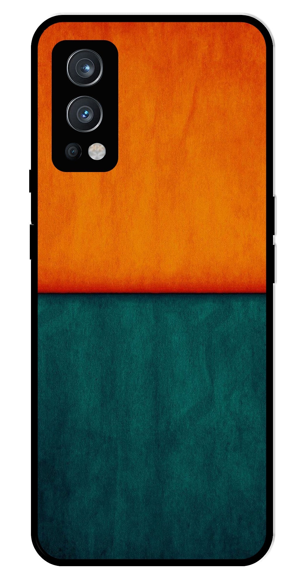 Orange Green Pattern Metal Mobile Case for OnePlus Nord 2 5G