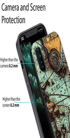 Map Design Metal Mobile Case for OnePlus Nord