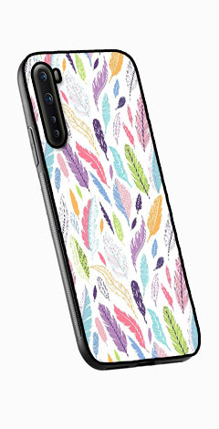 Colorful Feathers Metal Mobile Case for OnePlus Nord   (Design No -06)