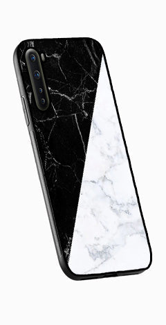 Black White Marble Design Metal Mobile Case for OnePlus Nord   (Design No -09)