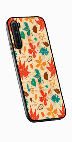 Leafs Design Metal Mobile Case for OnePlus Nord   (Design No -14)
