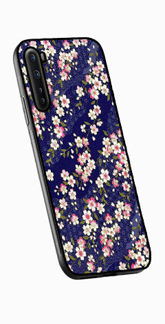 Flower Design Metal Mobile Case for OnePlus Nord   (Design No -25)