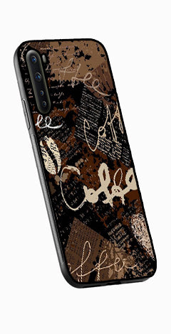 Coffee Pattern Metal Mobile Case for OnePlus Nord   (Design No -37)