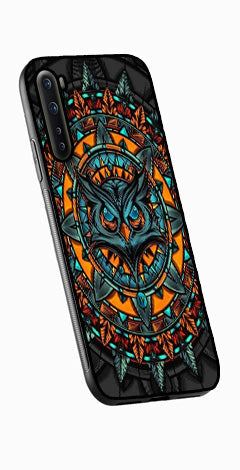 Owl Pattern Metal Mobile Case for OnePlus Nord   (Design No -42)