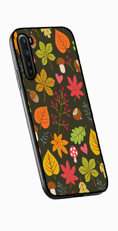Leaves Design Metal Mobile Case for OnePlus Nord   (Design No -51)
