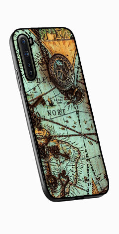 Map Design Metal Mobile Case for OnePlus Nord   (Design No -54)