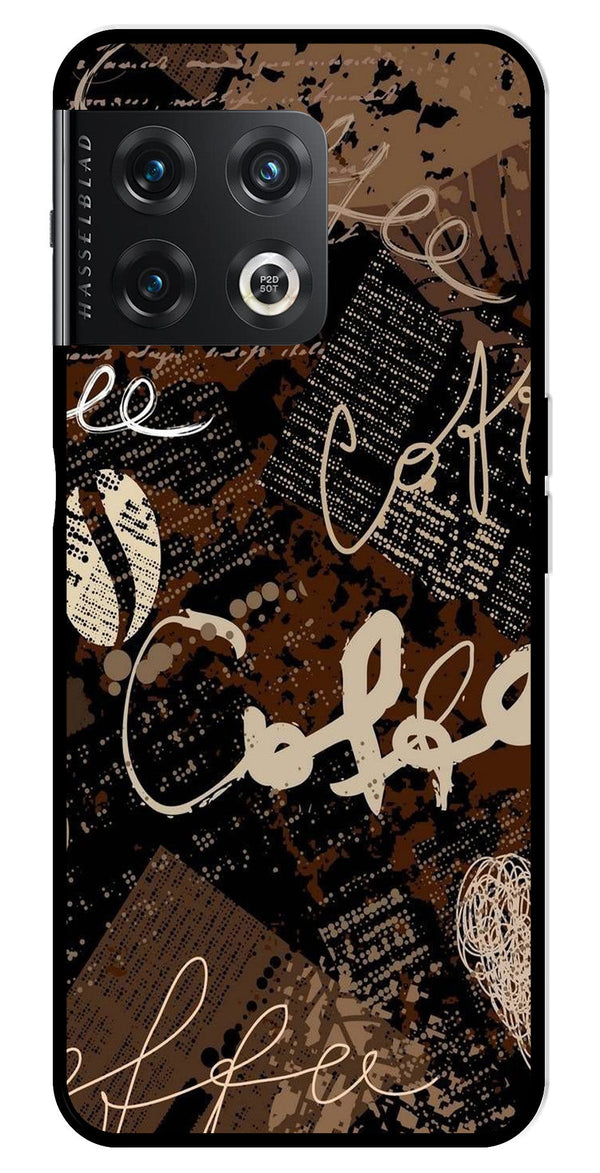 Coffee Pattern Metal Mobile Case for OnePlus 10 Pro