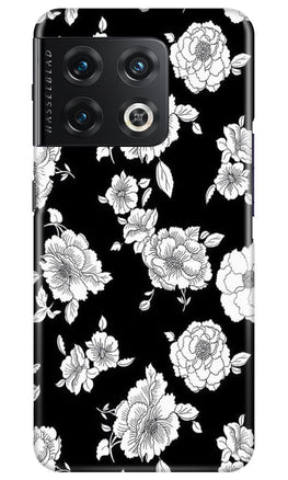 White flowers Black Background Case for OnePlus 10 Pro 5G