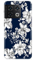 White flowers Blue Background Case for OnePlus 10 Pro 5G