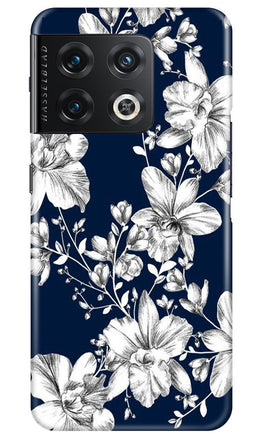 White flowers Blue Background Case for OnePlus 10 Pro 5G