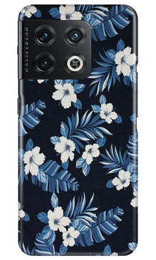 White flowers Blue Background2 Mobile Back Case for OnePlus 10 Pro 5G (Design - 15)