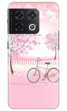 Pink Flowers Cycle Mobile Back Case for OnePlus 10 Pro 5G  (Design - 102)