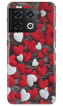 Red White Hearts Mobile Back Case for OnePlus 10 Pro 5G  (Design - 105)