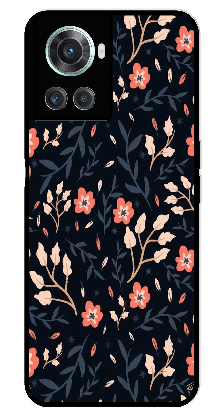 Floral Pattern Metal Mobile Case for OnePlus 10R