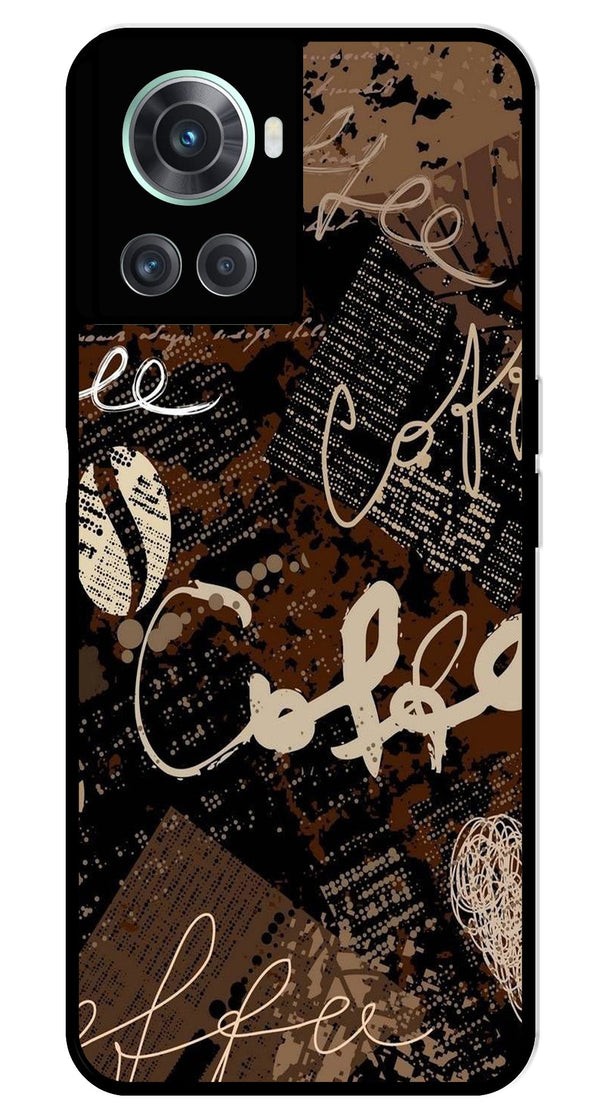Coffee Pattern Metal Mobile Case for OnePlus 10R