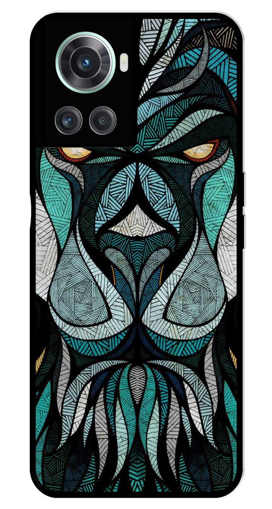 Lion Pattern Metal Mobile Case for OnePlus 10R