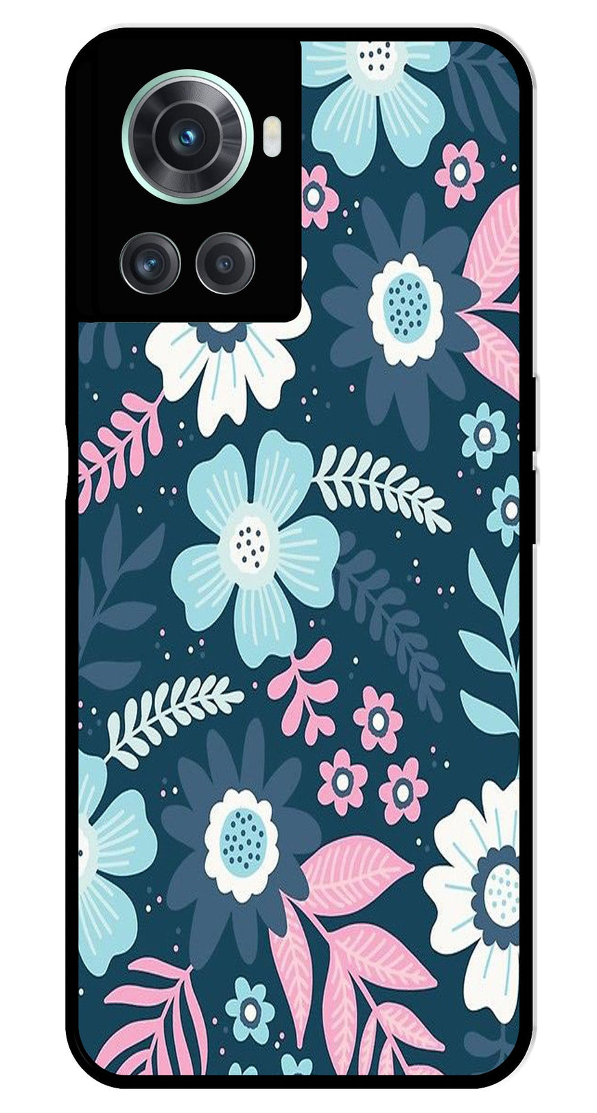 Flower Leaves Design Metal Mobile Case for OnePlus 10R