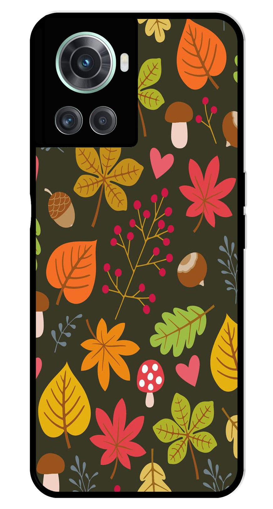 Leaves Design Metal Mobile Case for OnePlus 10R