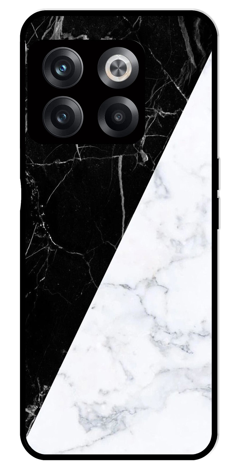Black White Marble Design Metal Mobile Case for OnePlus 10T