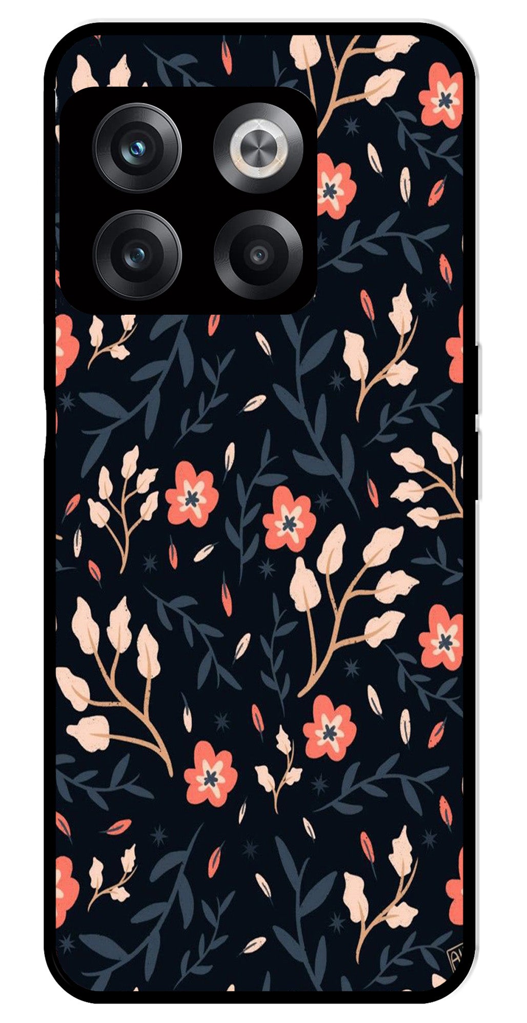 Floral Pattern Metal Mobile Case for OnePlus 10T
