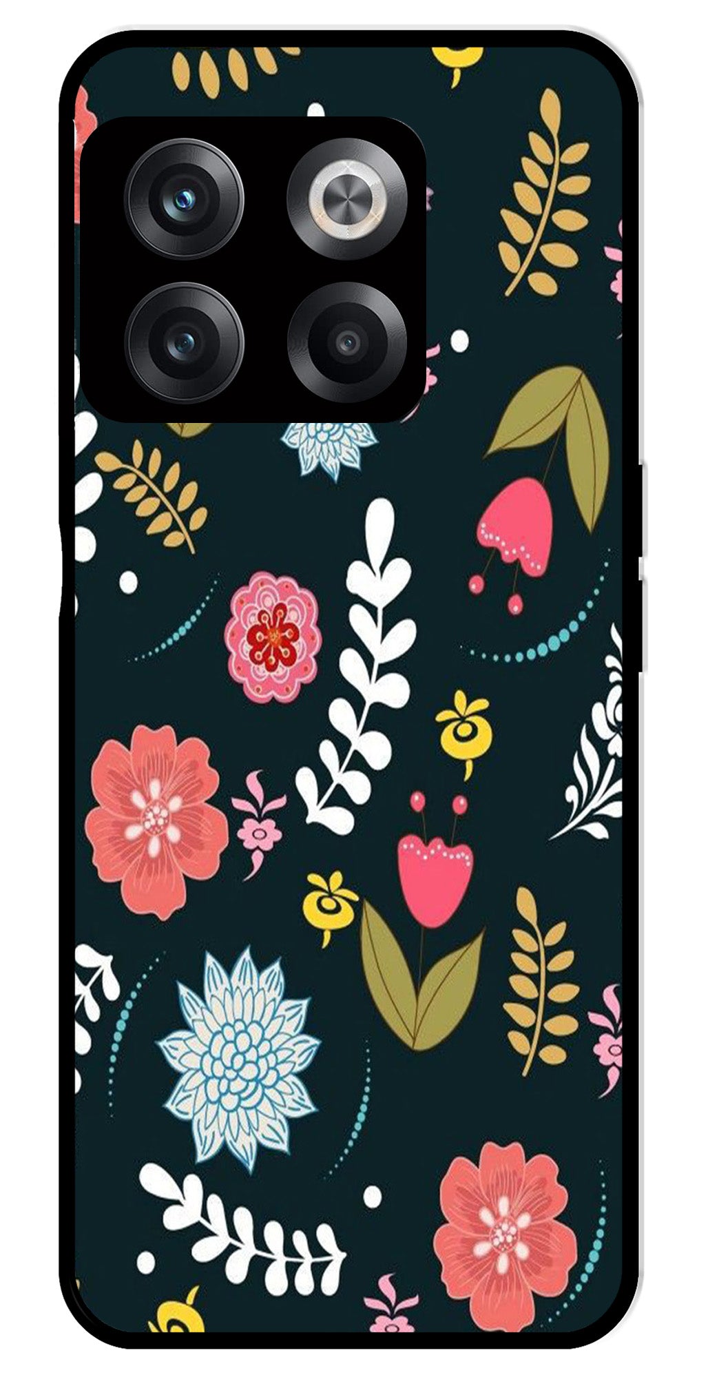 Floral Pattern2 Metal Mobile Case for OnePlus 10T