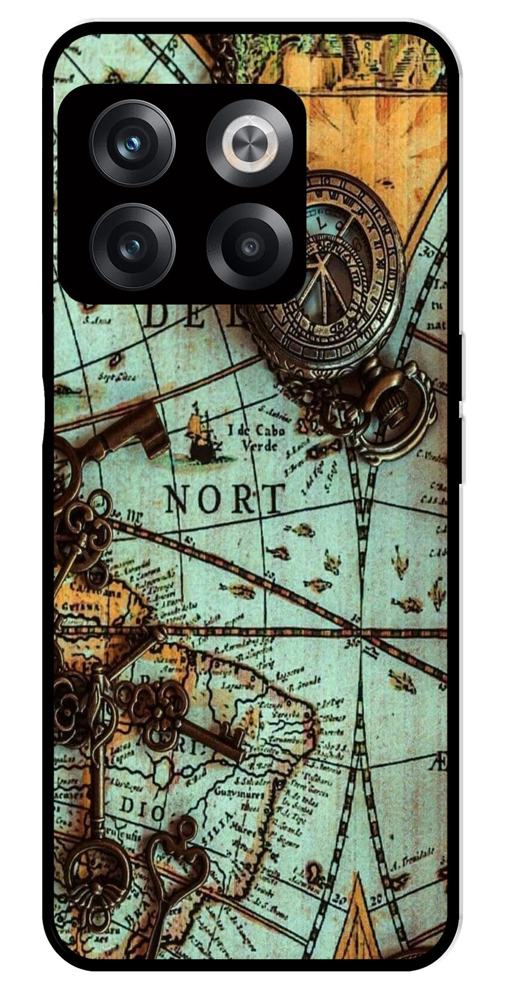 Map Design Metal Mobile Case for OnePlus 10T
