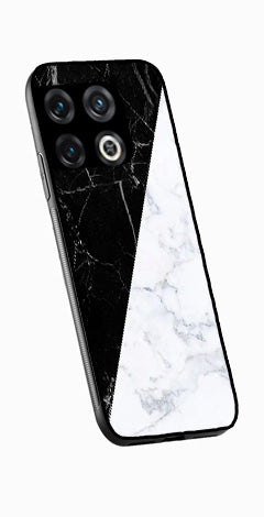 Black White Marble Design Metal Mobile Case for OnePlus 10T   (Design No -09)